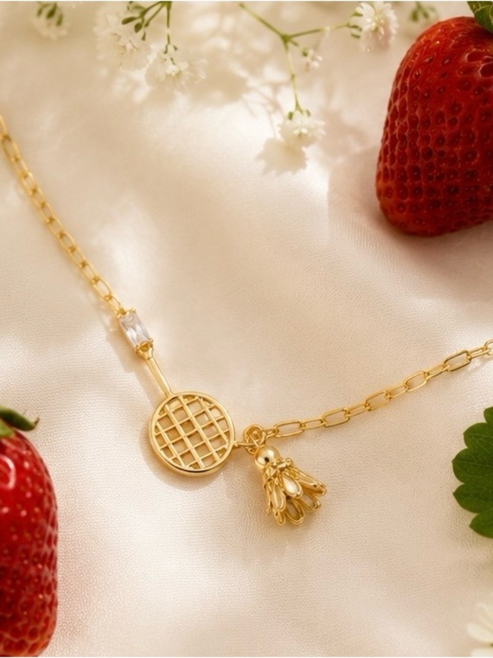Anthropologie Gold Badminton Racket Charm Necklace NWT 
🎾✨ - Picture 8 of 13